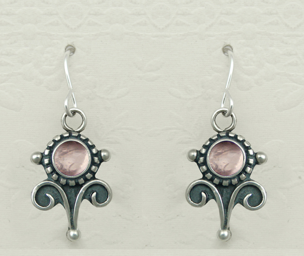 Sterling Silver Petite Rose Gemstone Drop Dangle Earrings
